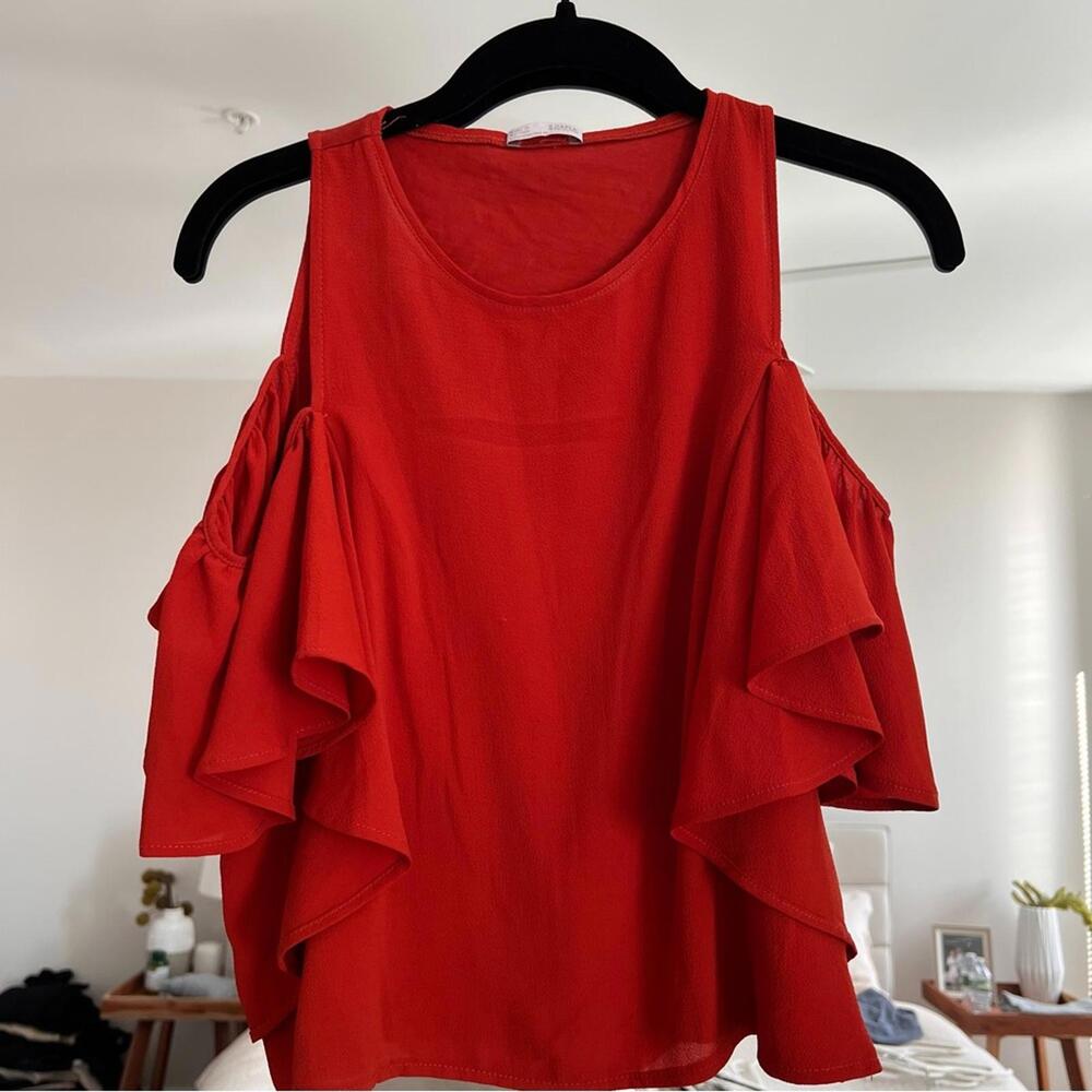 Red Shoulder Top